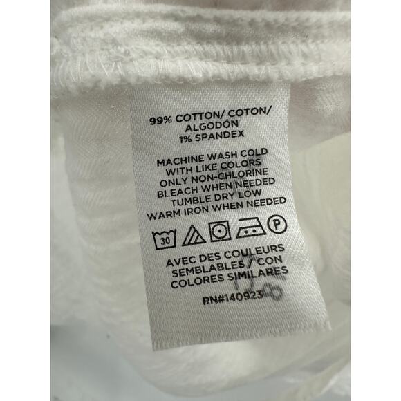 Loft Button Front Shirt Women Size S White Crinkle Dolman Shirt Minimal - Picture 9 of 9